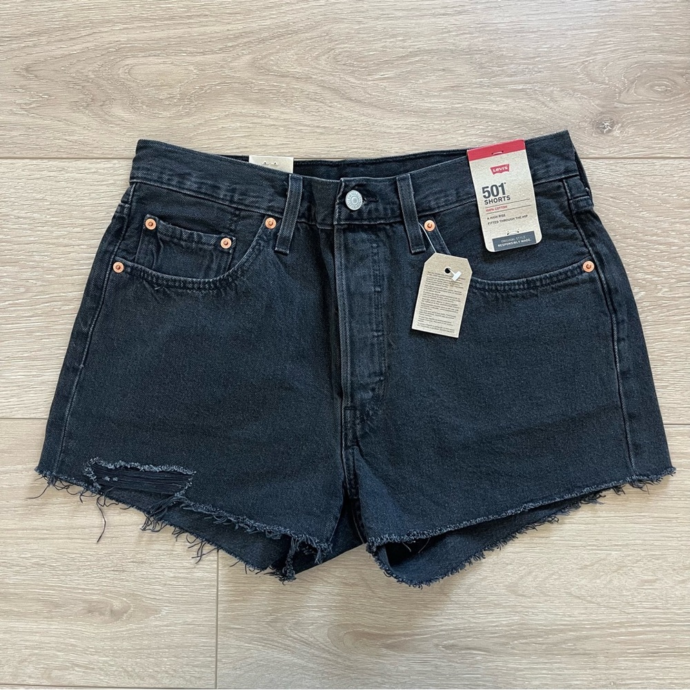 Levi's Women's Black Denim Jean 501 Shorts Size 30